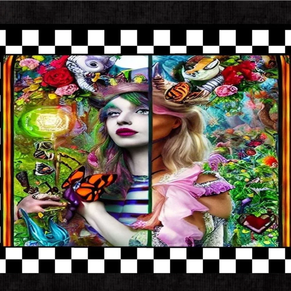 Alice in Wonderland Decor 2027 Calendar Whimsical Checked Decor Fantasy Decor
